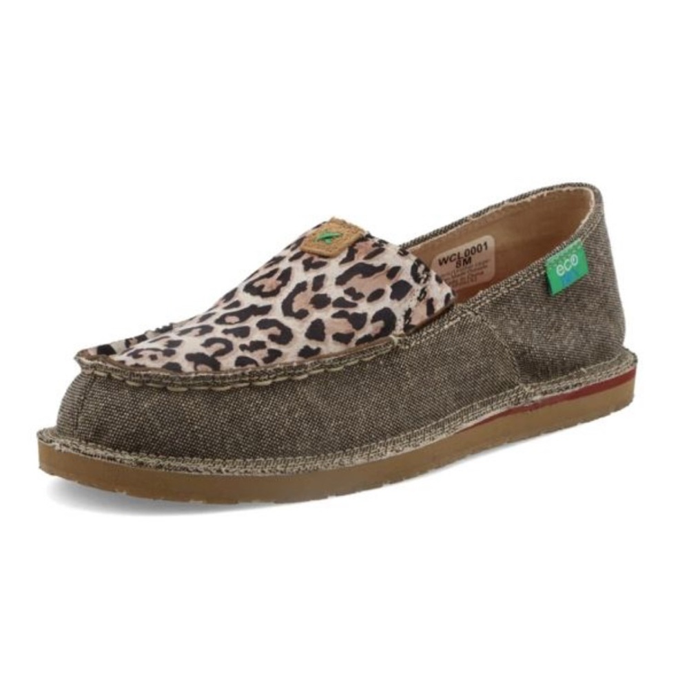 Eco Casual Women's Slip-On in Brown with Leopard Print